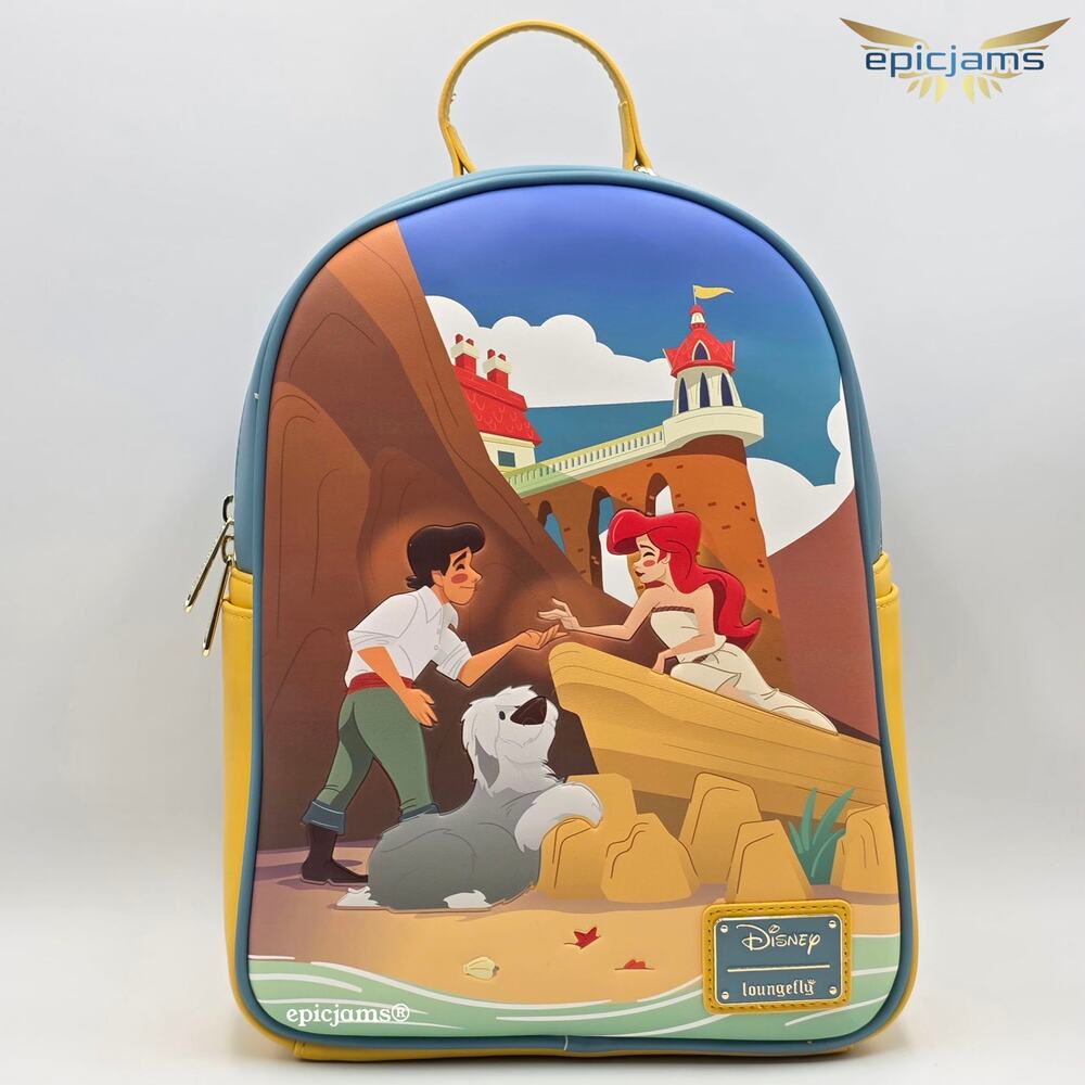 Loungefly Disney The Little Mermaid Ariel & Eric Beach Mini Backpack New